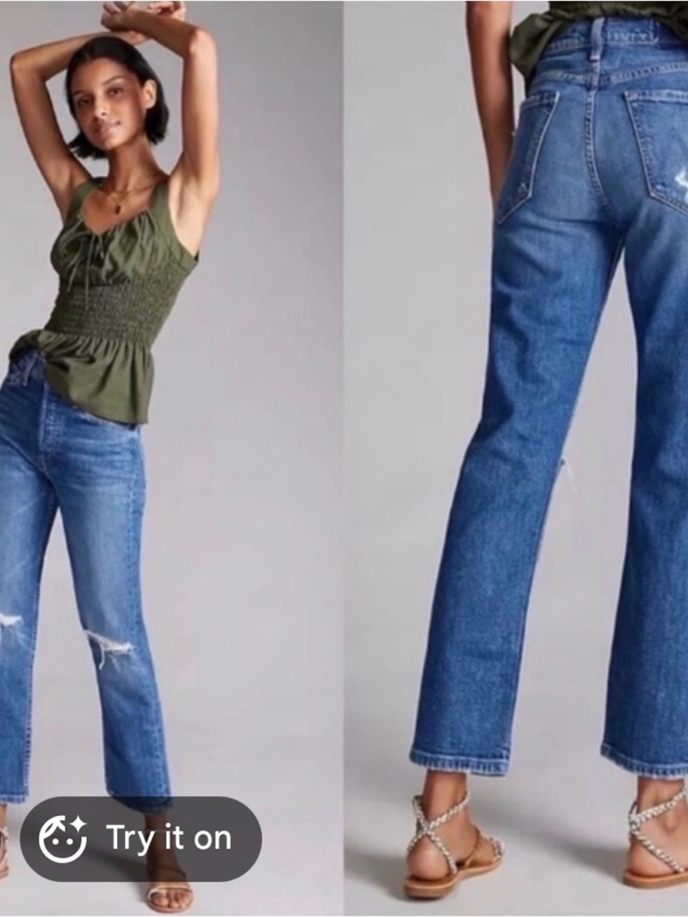 MOTHER The Tomcat Playing With Scissors Crop Straight Jeans - Picture 2 of 14